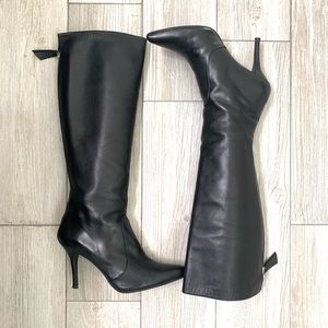 STUART WEITZMAN Black Leather High Heeled Boots